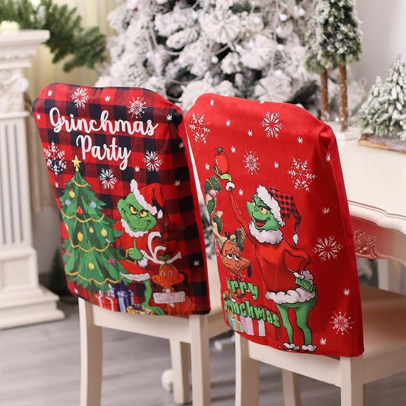 Christmas Grinch Plush Chair Cover