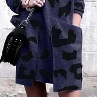 Leopard Mock Neck Sweater Dress