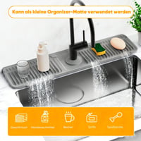 Abgewinkelte Spritzschutz-Matte für den Wasserhahn