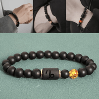 Armband mit Perlen aus schwarzem Achat mit zwölf Sternbildern