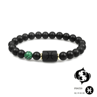 Armband mit Perlen aus schwarzem Achat mit zwölf Sternbildern