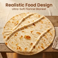 Realistic Food Print Round Flannel Throw Blanket