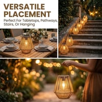Handwoven Rattan Solar Lantern