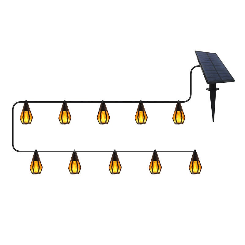 Solar Flickering Flame String Lights