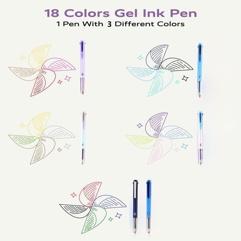 Three-Color Retractable Gel Pen