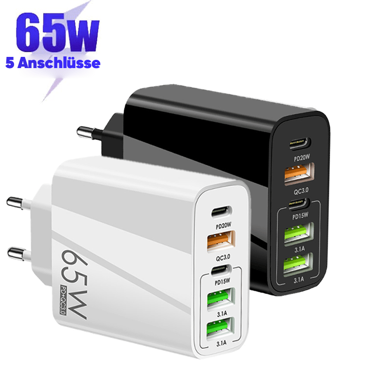 Multiport-Adapter 65W Schnellladegerät-EU-Standard