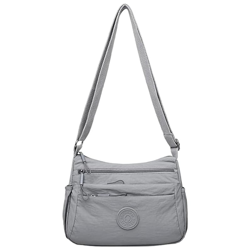 Solid Color Fashionable Multi-pocket Zipper Crossbody Bag