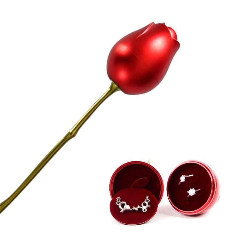 Herz-Halsketten-Set mit Rose