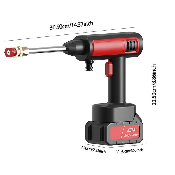 Portable Wireless High Pressure Car Wash Water- Gun
