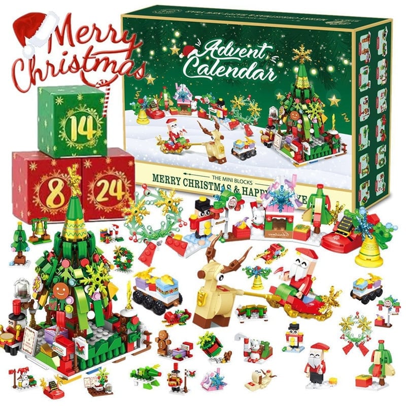 Adventskalender mit Weihnachts-Bausteinen