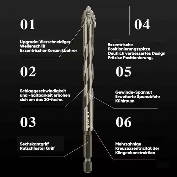 Vierschneidiger Exzenterbohrer