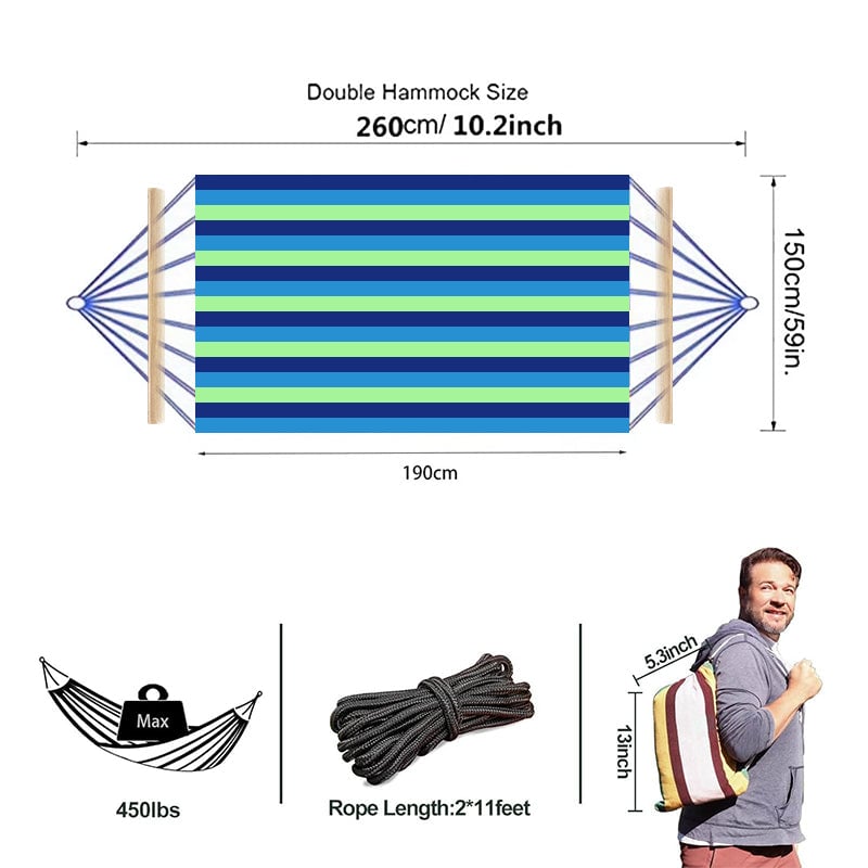 Outdoor Thick Canvas Hammock with Ropes