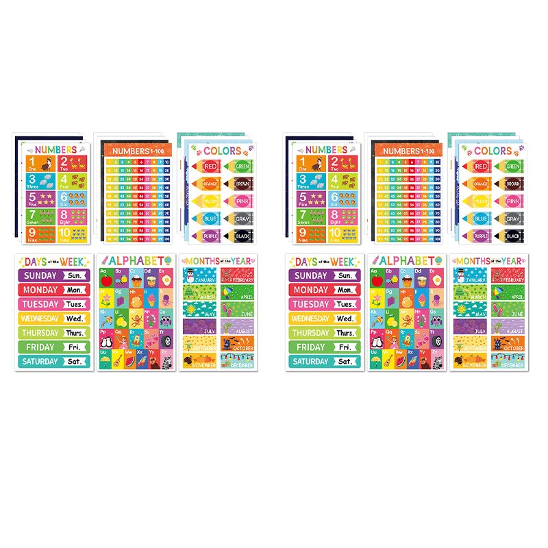 Colorful Educational Posters（18PCS/SET ）