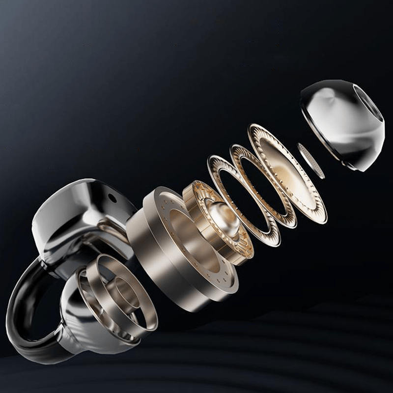 Clip-On Ear LCD Full Color Touch Screen Audio Wireless Headphones