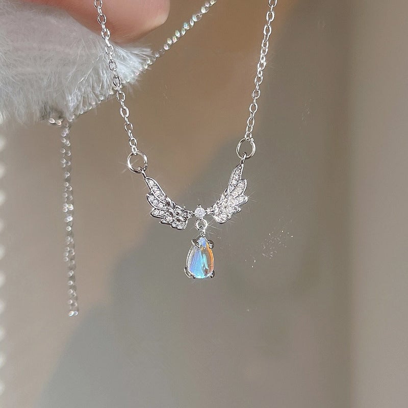 Wing Moonstone Pendant Necklace