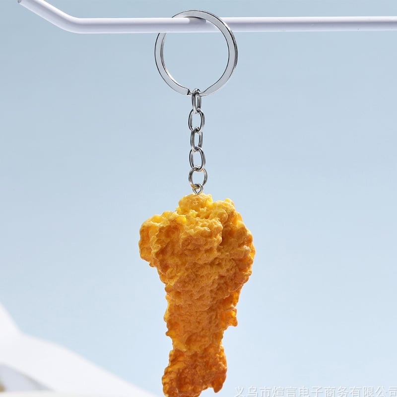 PVC Simulated Chicken Leg Keychain Ornament