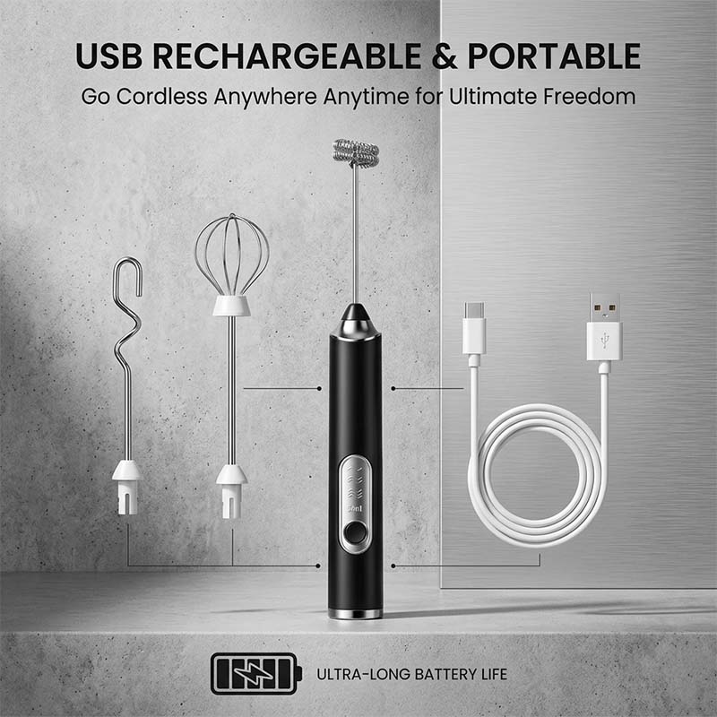 Electric Milk Frother & Egg Beater – 304 Stainless Steel