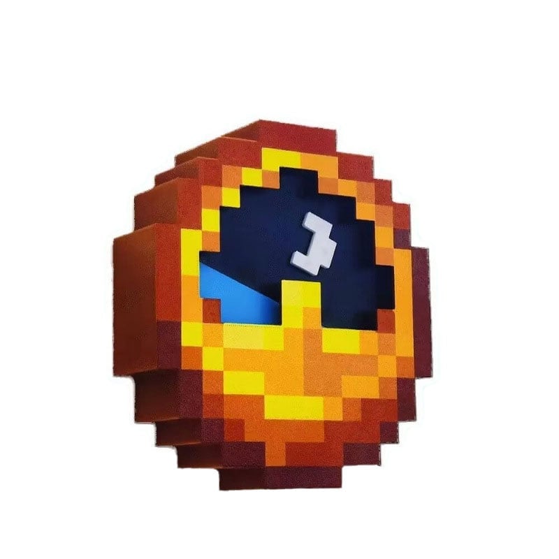 Minecraft Stil Klokke Borddekor