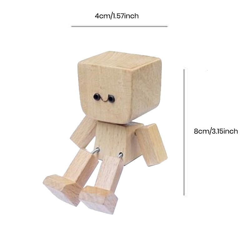 Figurine d'homme en bois tremblant