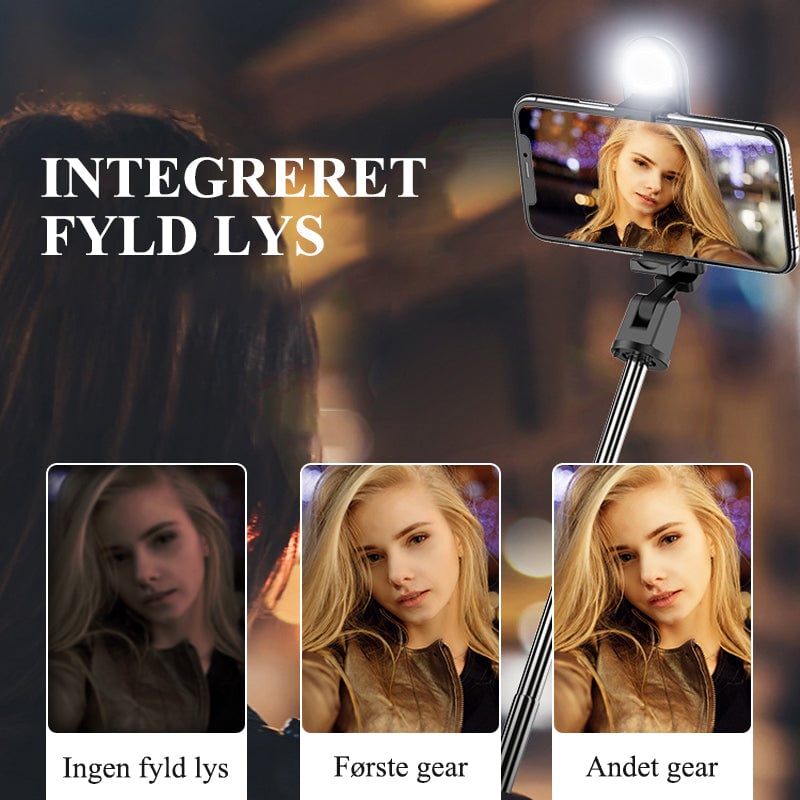 Bluetooth fjernbetjening Selfie Stick stativ