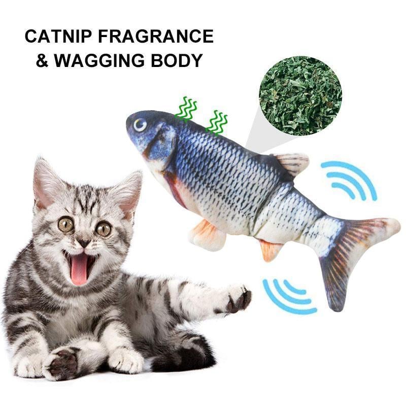 Plush Simulation USB Charging Cat Fish Toy