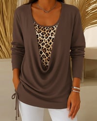 Top Met Luipaardprint En Vetersluiting