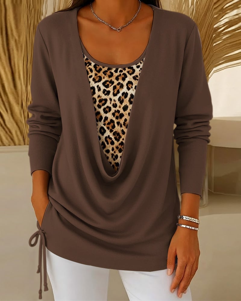 Top Met Luipaardprint En Vetersluiting