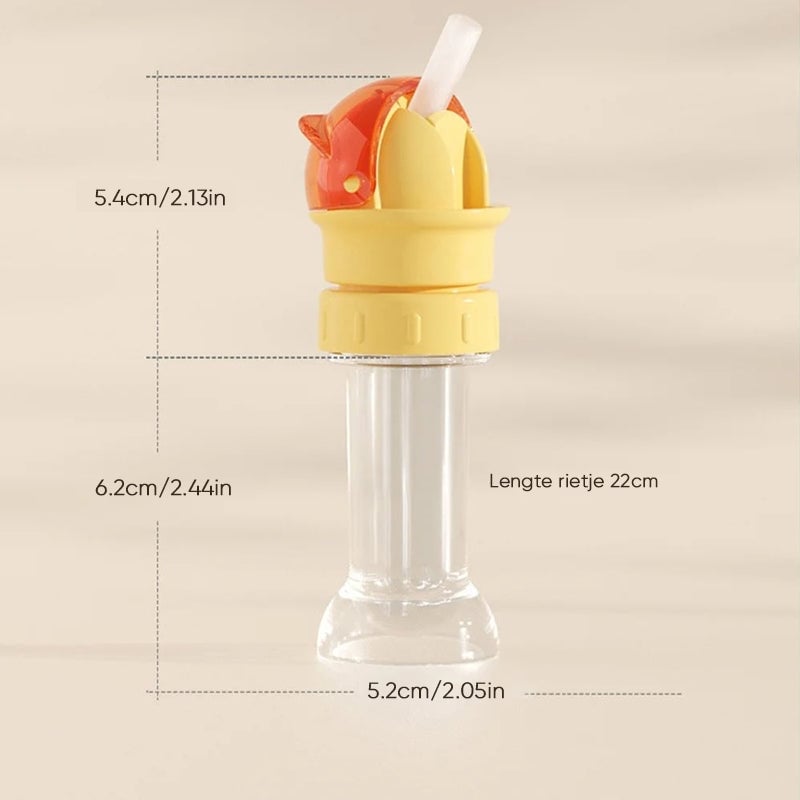 Herbruikbare kinderdrank-waterfles met rietje