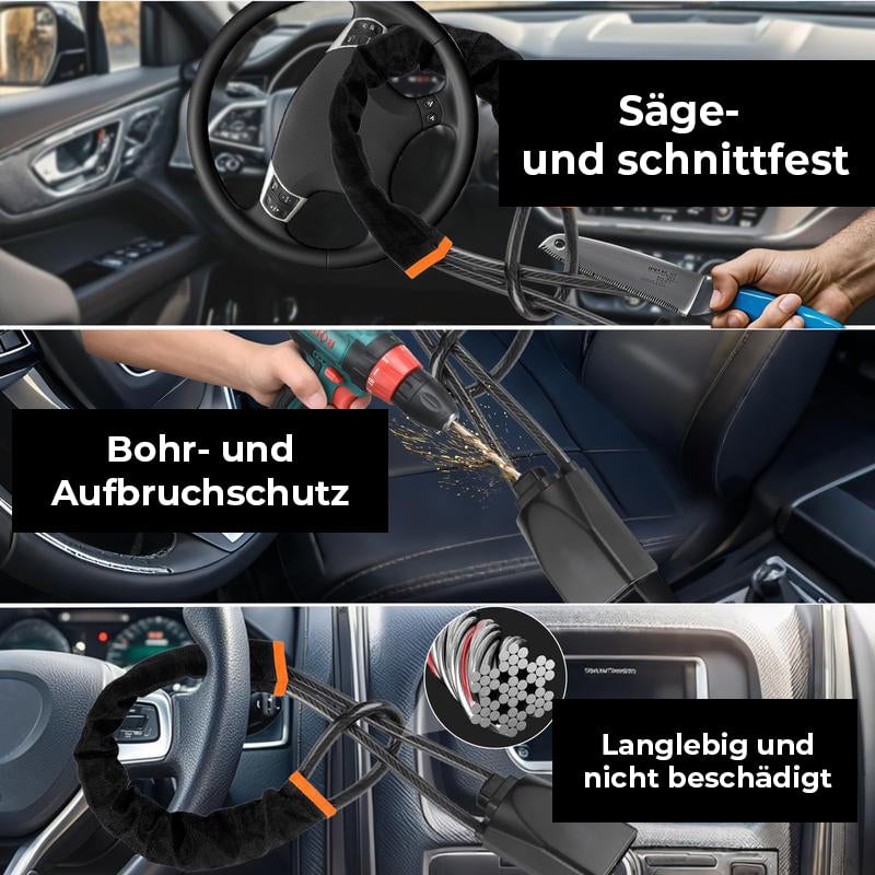Lenkradschloss, universelle Diebstahlsicherung fürs Auto mit 2 Schlüsseln