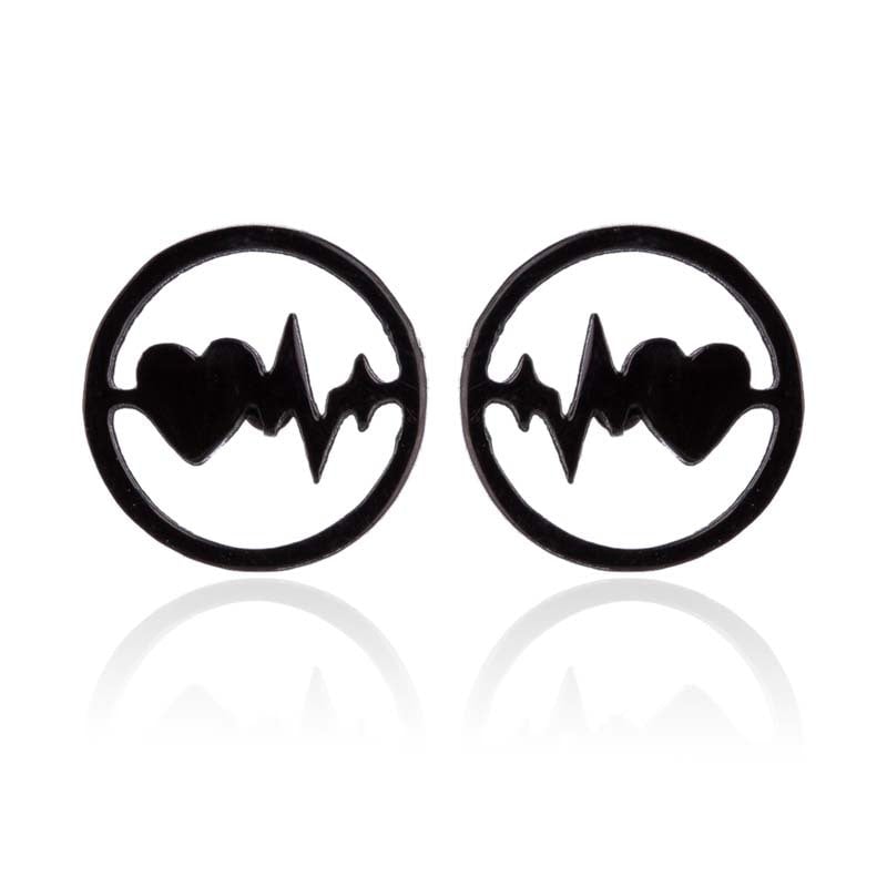 ECG Shaped Stud Earrings