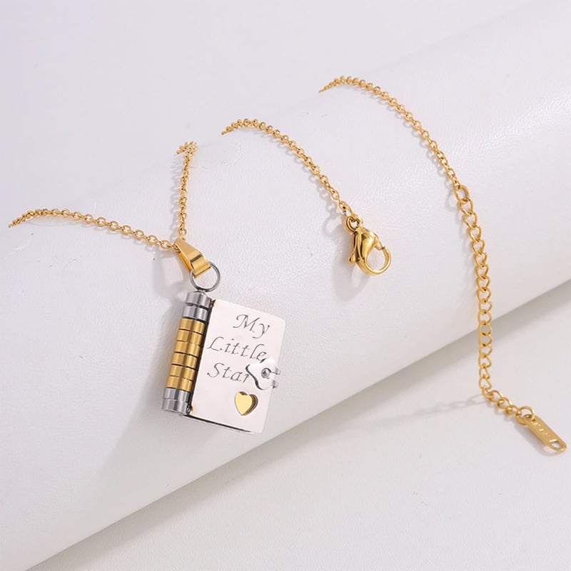 English/Spanish - My Little Star Book Necklace for Daughter
