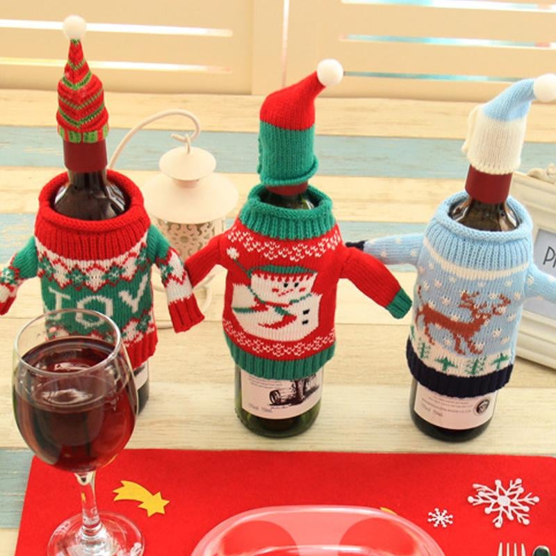 Kerstmis trui met wijnflessen
