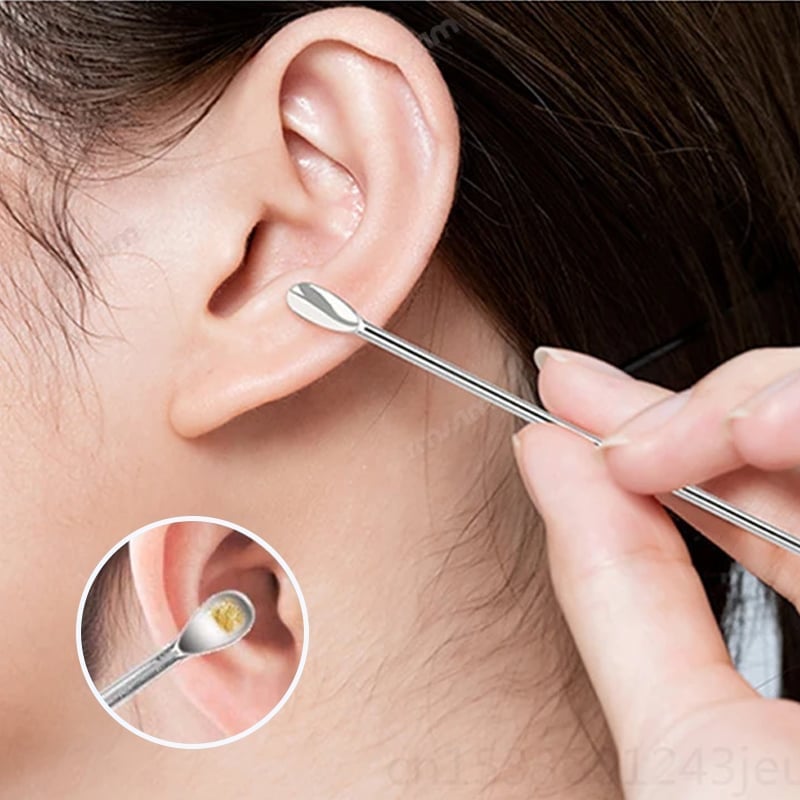 6-teiliges Set mit Spiral-Ohrmassage-Reinigungswerkzeug aus Edelstahl