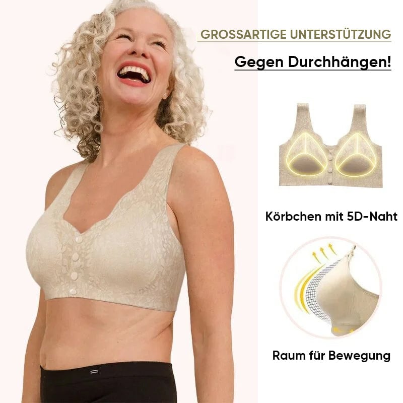 Bequemer Spitzen-BH mit Knöpfen vorne