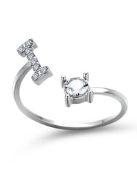 Offener Zirkonia-Ring mit Initialen
