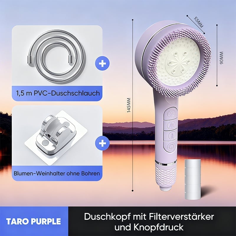 Bürstenförmiger, druckbeaufschlagter Duschkopf