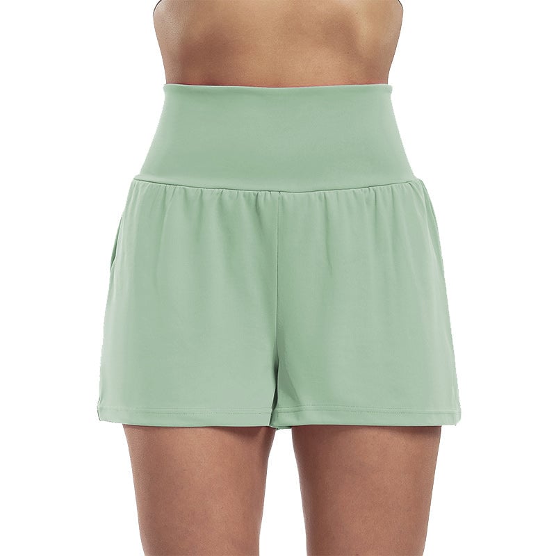 Hochtaillierte Sportshorts mit Fake-Zweiteilung