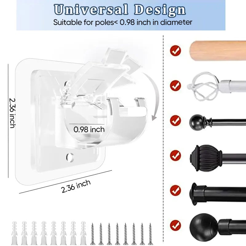 2-Pack Curtain Rod Hooks