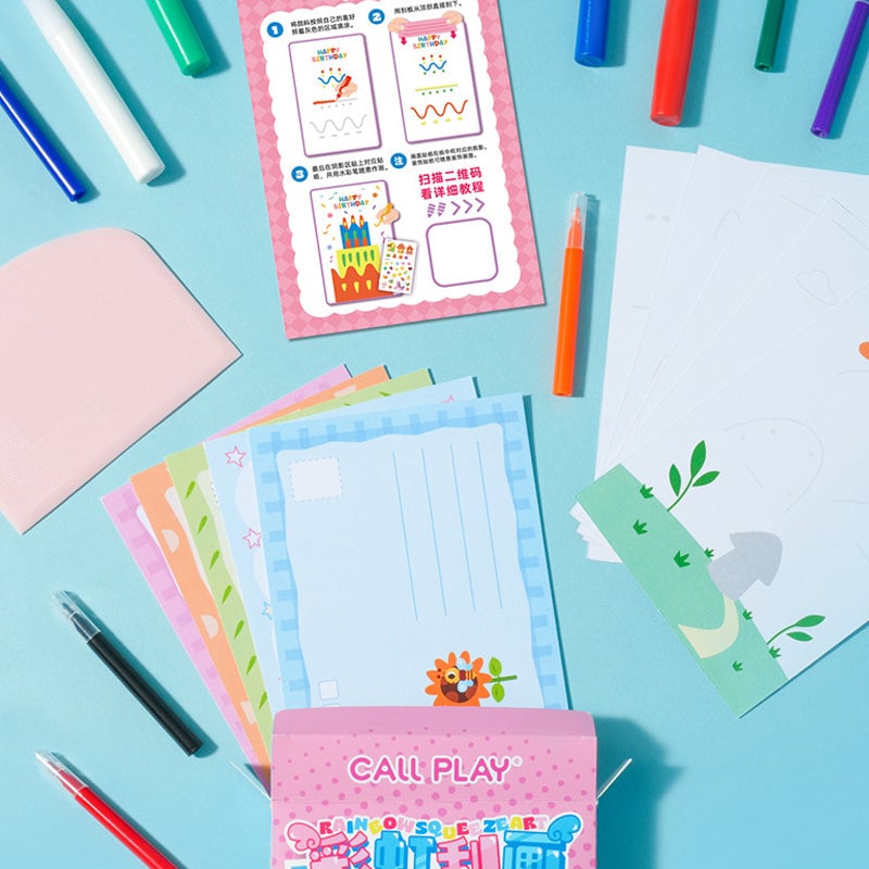 Creative Rainbow Scratch Art postkortsett for barn