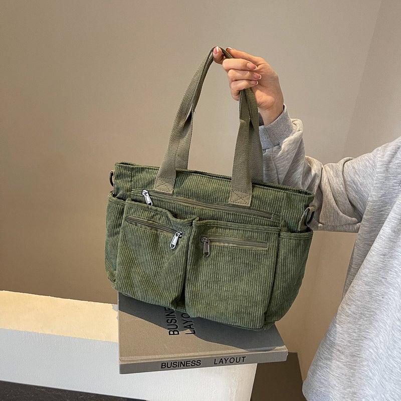 Große Kapazität Corduroy-Damentasche