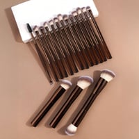 20-piece coffee-coloured makeup brush set