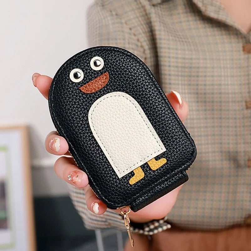 🐧Pinguini carini Portafoglio per carte di credito e monete in PU