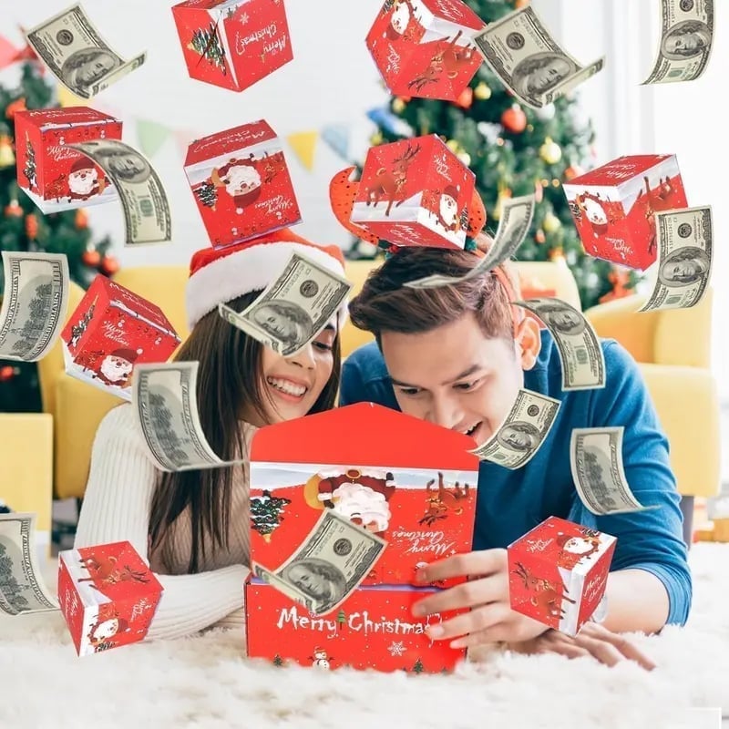 Weihnachts-Überraschungs-Explosions-Geschenkbox mit hüpfenden Umschlägen