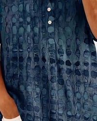 Polka Dot Print Button Half-Placket Blouse
