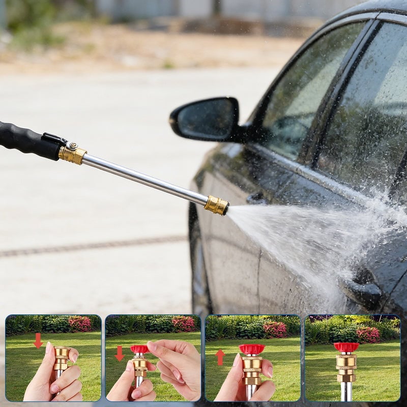 Garden Hose Nozzle High-Pressure Washer with 3 High-Pressure Nozzles