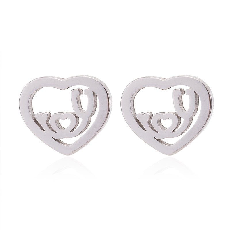 ECG Shaped Stud Earrings