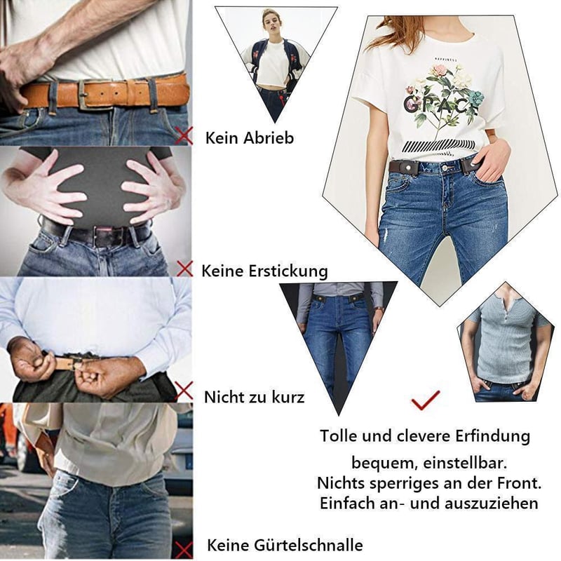 🎊Super Elastischer Schnallenfreier Gürtel für Damen und Herre🎊
