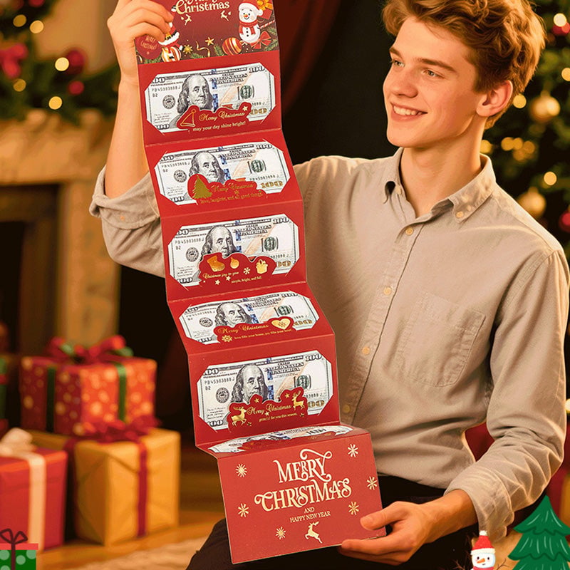 Enveloppe rouge de Noël pliable à 6 compartiments