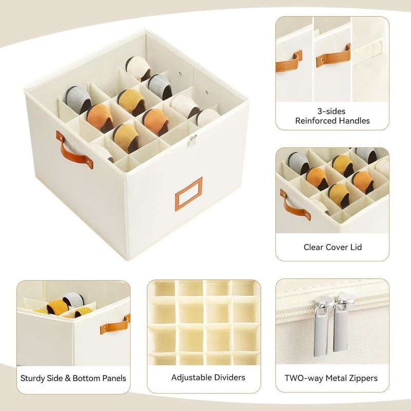 Collapsible Shoe Organizer Box with Transparent Cover