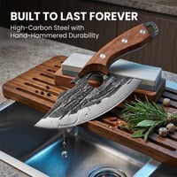 Premium Hand-Forged Chef's Knife & Cleaver Set